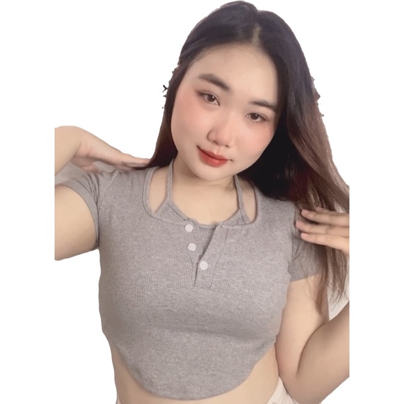 Áo croptop giả yếm vạt bầu siêu xinh đủ màu, dễ phối đồ
