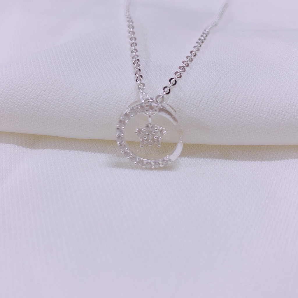 Dây chuyền nữ bạc thật mặt trăng sao LINH MIU SILVER