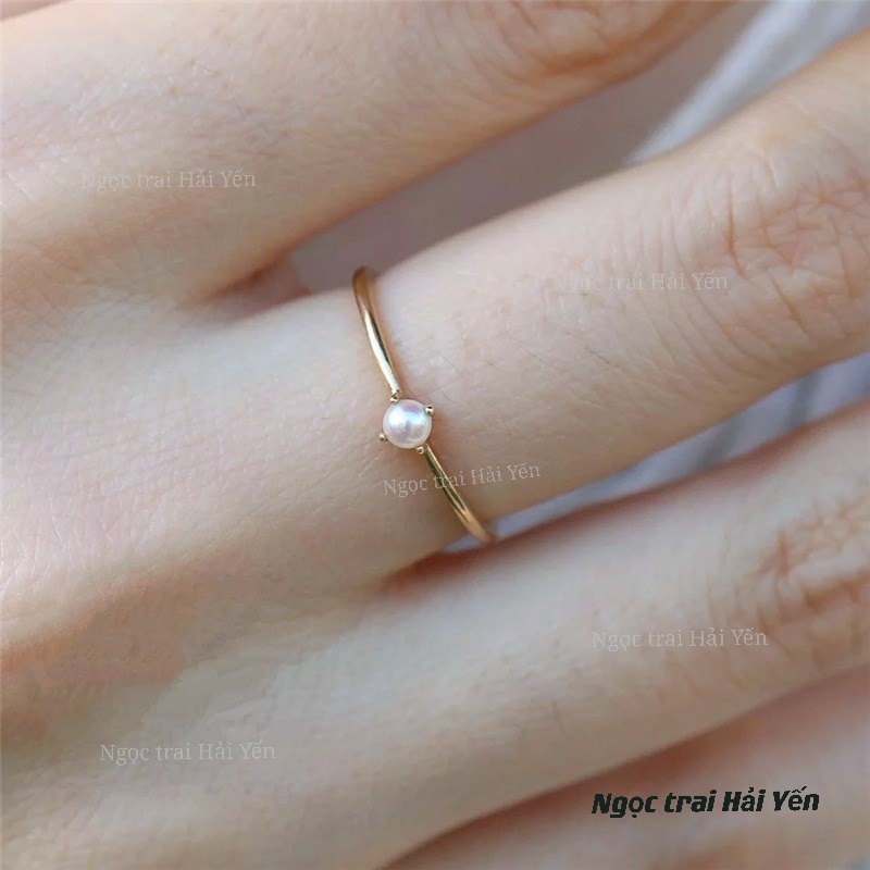 Nhẫn Bạc Đính Ngọc Trai Cao Cấp Sang Trọng