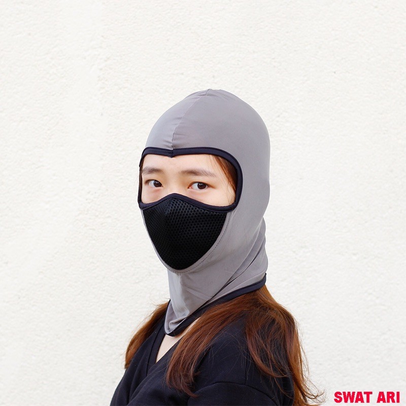 Khăn điều hoà SWAT ninja, khăn trùm đầu ninja, khẩu trang điều hoà màu xanh