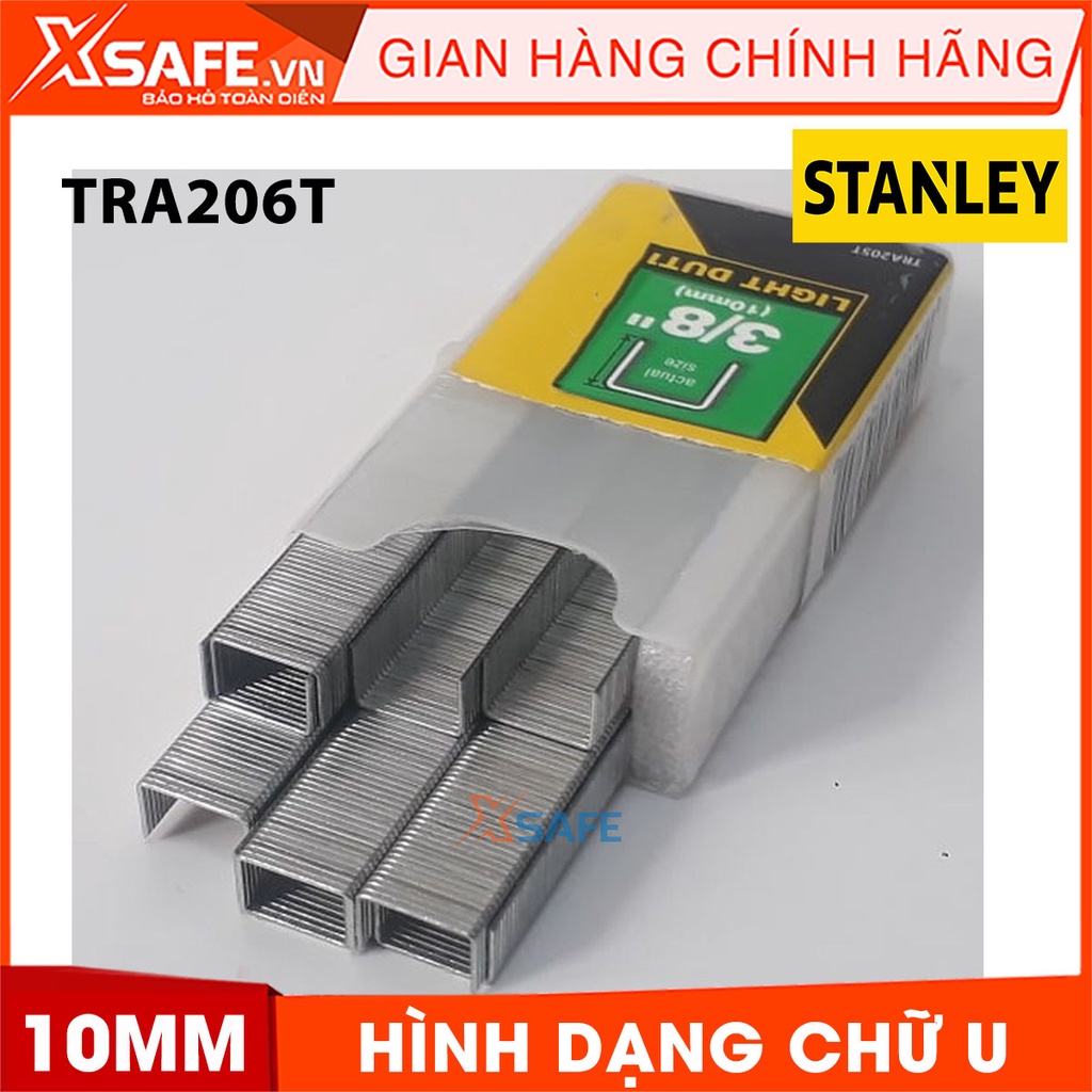 Đinh ghim dập 3/8 inch STANLEY TRA206T 10mm Đinh dập ghim hợp kim thép cứng cáp, không gỉ, hình chữ U, hộp 1000 chi tiết