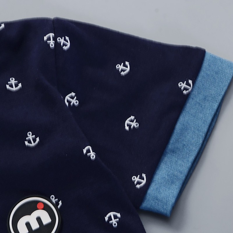 Set áo thun ngắn tay cổ tròn + Quần short đáng yêu cho bé trai