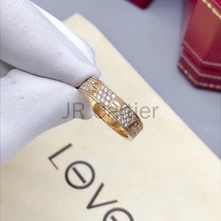 Nhẫn cưới tình yêu mới DIAMOND-PAVED Vàng hồng có thể chọn hộp