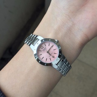 (Chính hãng) Đồng hồ nữ Casio dây thép mặt hồng ánh kim xách tay Nhật Bản