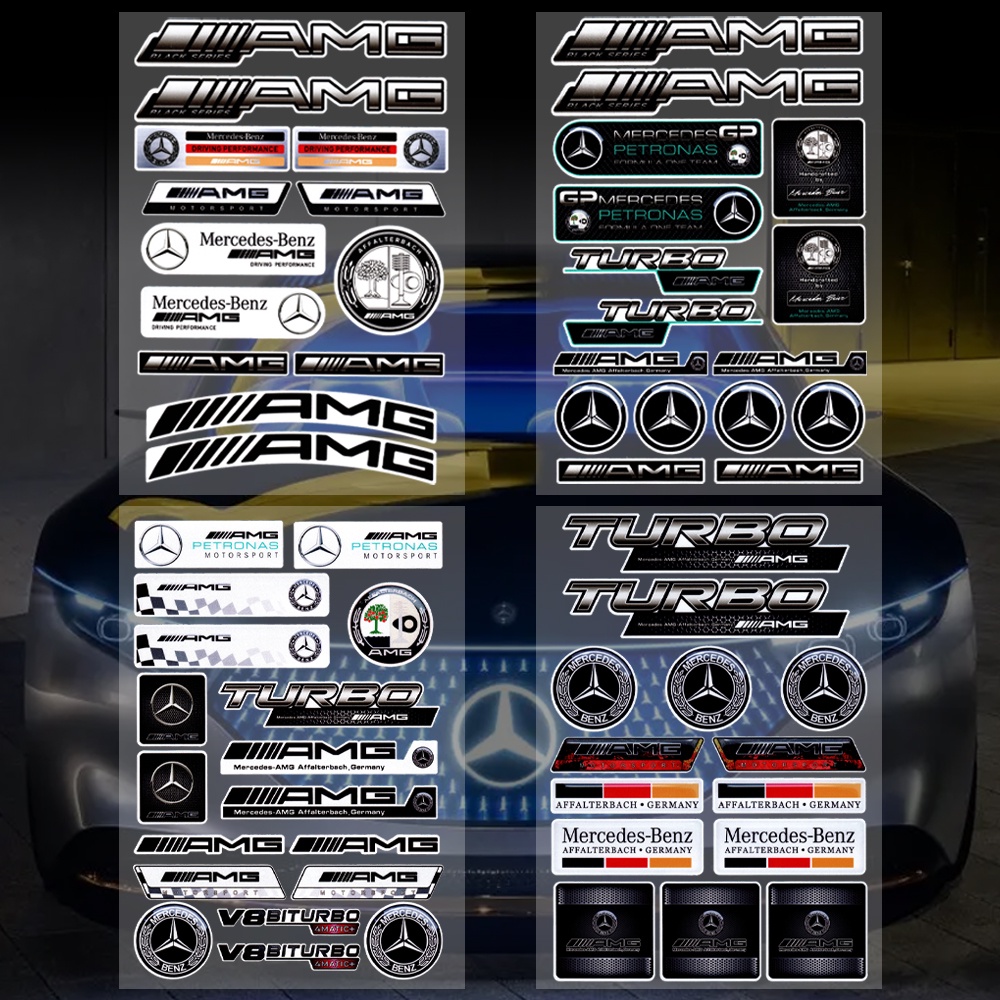 AMG Nhãn dán xe Mercedes Benz Kiếng chiếu hậu Tay nắm cửa Vô ăng Decal phản quang Phụ kiện ô tô Đối với C200 E260 S350L
