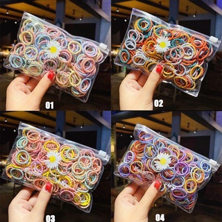MXKJING   Túi 100 Dây Thun Buộc Tóc Dễ Thương Cho Bé