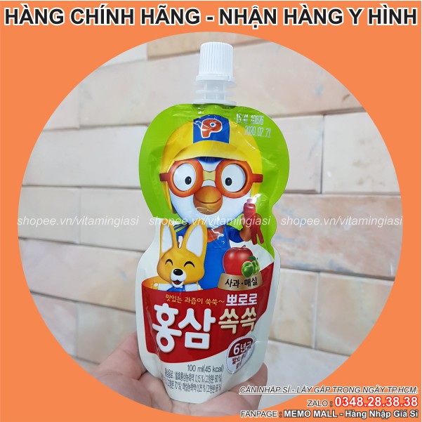 Nước Hồng Sâm Trái Cây Paldo Pororo Hàn Quốc cho trẻ em