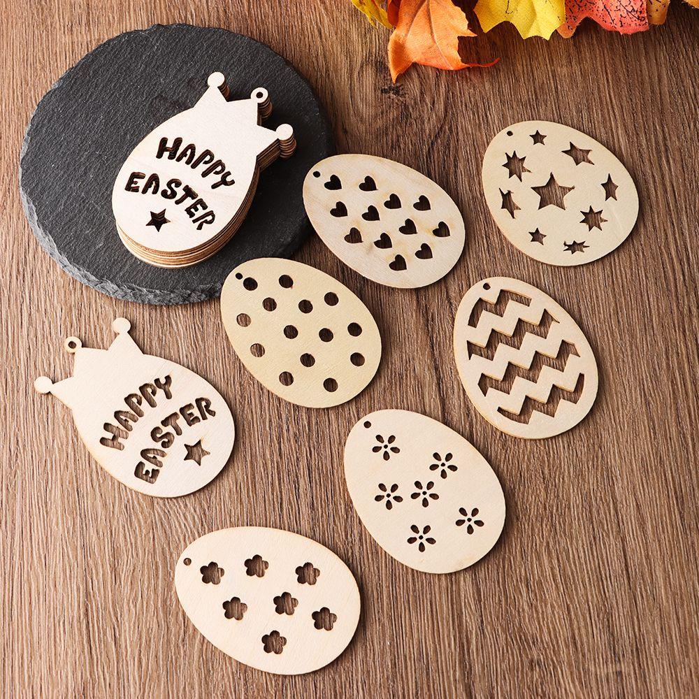 Set 10 Thẻ Treo Trang Trí Sổ Lưu Niệm Hình Trứng Phục Sinh DIY