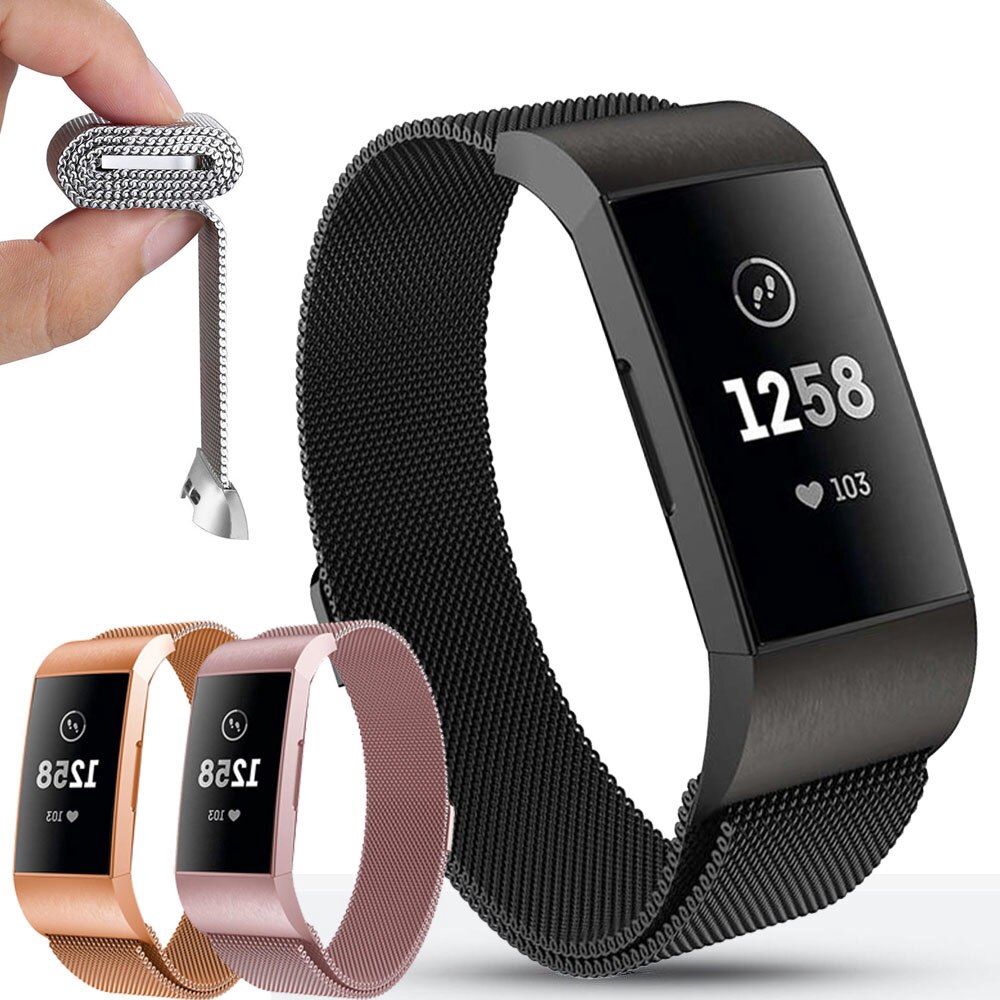 Dây Đeo Inox Milanese Cho Đồng Hồ Thông Minh Fitbit Charge 3 / 4 / 3 Se