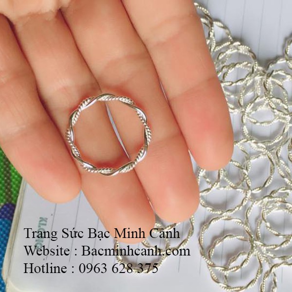 [ Rẻ vô địch ] - Nhẫn bạc nữ xoắn tròn - Bạc Minh Cảnh