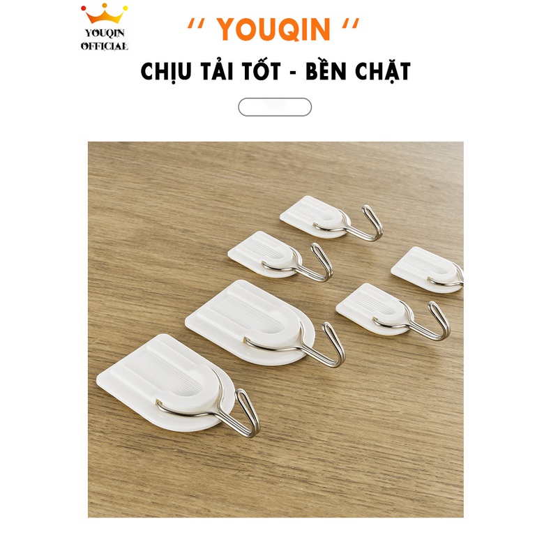 Bộ 3 Móc Treo Đồ Dán Tường - YouQin, Chất Liệu Nhựa, Dán Keo Siêu Chắc, Không Khoan Đục