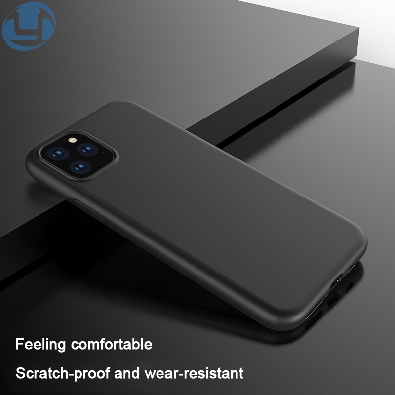 Ốp điện thoại silicon TPU nhám chống sốc màu đen cho iPhone 6 6S 7 8 Plus X XR 11 Pro XS MAX