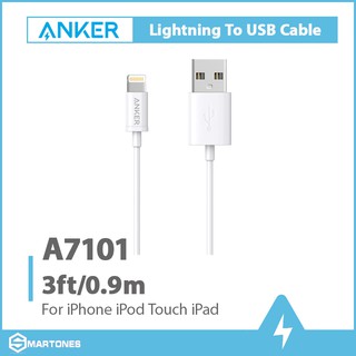 Cáp mfi lighting anker a7101 dài 0,9m cho iphone, ipad