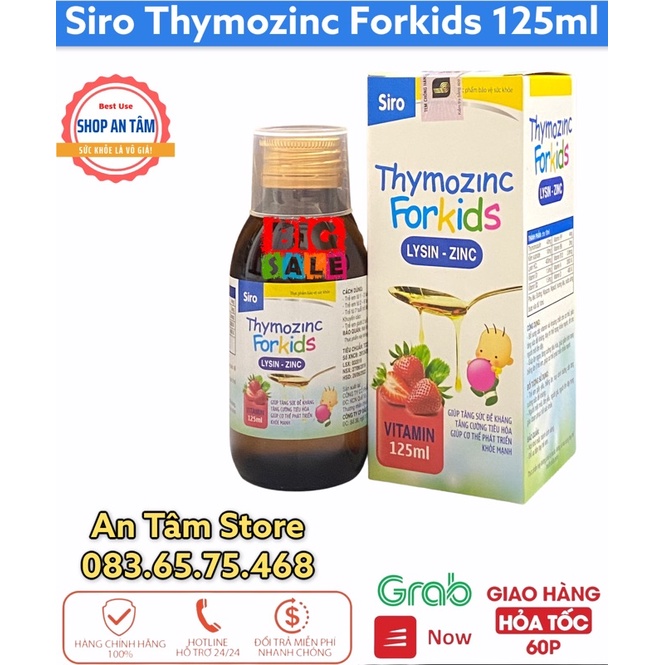 THYMOZINC FORKIDS syrup 125ml giúp tăng sức đề kháng,tăng cường tiêu hoá,giúp cơ thể phát triển khỏe mạnh