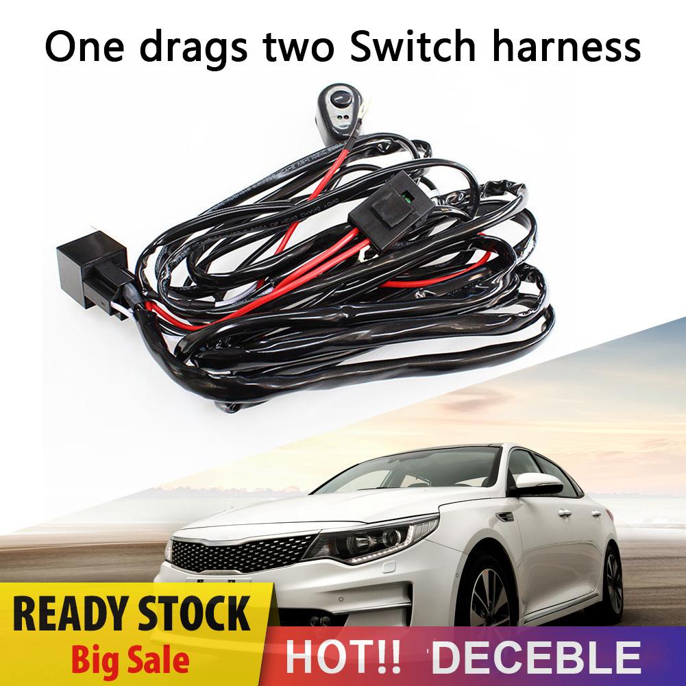 deceble 3m LED Light Bar Wiring Harness Kit 2-Lead On/Off Switch 40A Relay 30A Fuse