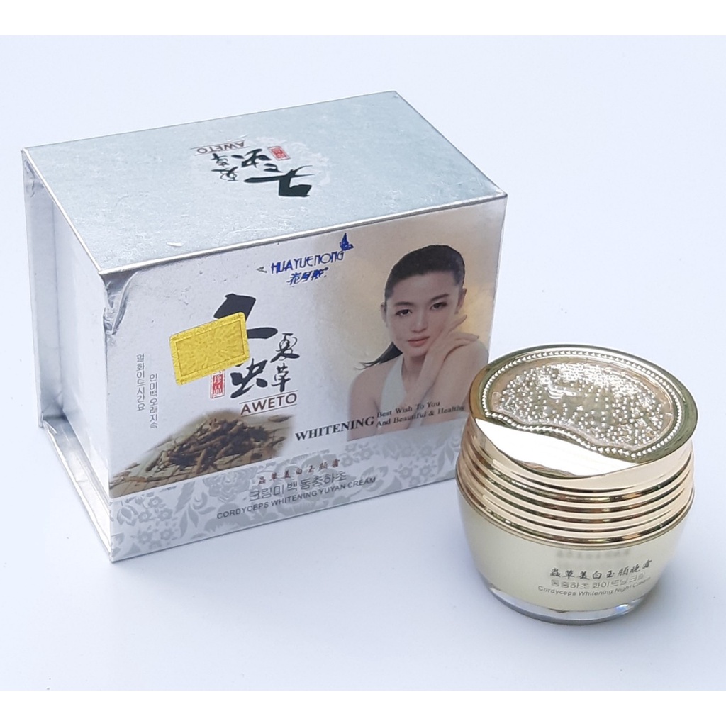 Kem nám Trắng Da HuaYueNon Đông Trung Hạ Thảo - Linh Chi, Ngoc Trai Collagen
