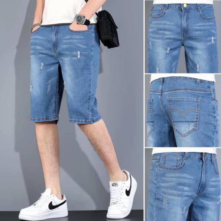 【NN1】Quần Jean Denim Ngắn Dáng Ôm Lelaki Mỏng Cắt Thẳng Quần Jean Nam New Đẹp *