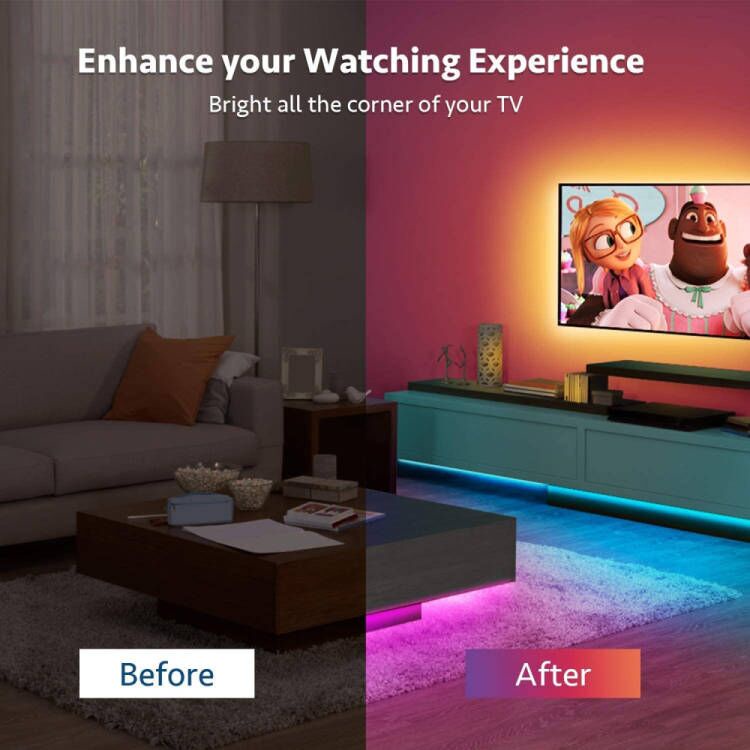 Dây Đèn LED 5M DC 5V 300 LED RGB 24 Phím Bluetooth Dùng Trang Trí Tiệc