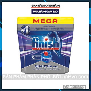 Viên rửa bát cao cấp Finish Quantum All in One - 12 tính năng siêu sạch - Hàng chính hãng