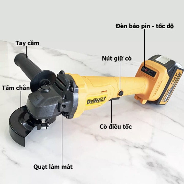 Máy Mài Góc Dewalt chạy Pin 118V- Không Chổi Than