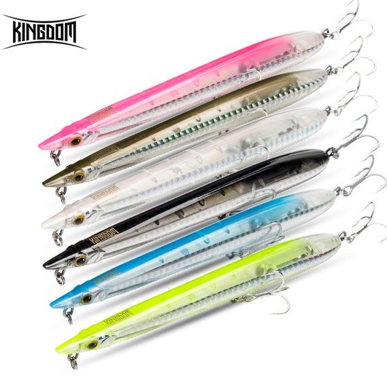 Mồi Câu Cá Giả Kingdom 7506 Hình Dạng Cá Chình Cát Móc VMC 9626 Thiết Kế Ồn 155mm/20g 24g 180mm/31g 40g