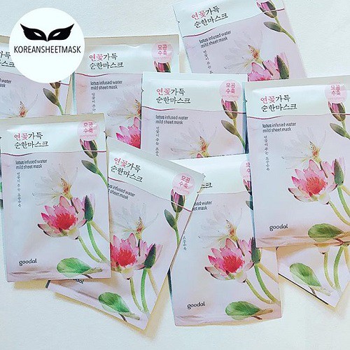 (HSD-1/08/23)Mặt Nạ Giấy Làm Săn Lỗ Chân Lông Goodal Lotus Infused Water Mild Sheet Mask 23ml