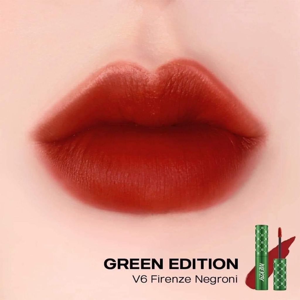 Son Kem Lì Merzy The First Velvet Tint V6 Xanh Lá Green Edition 4.5g