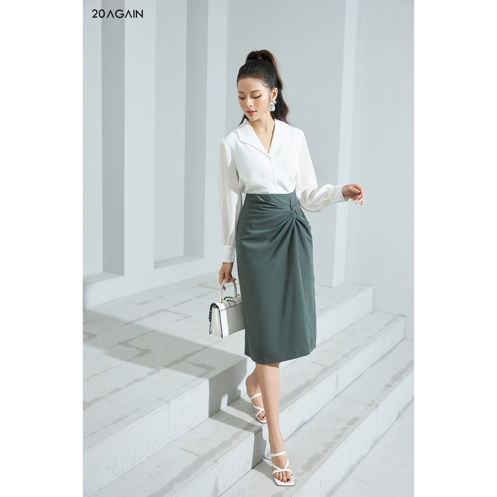 Chân váy dài xoắn eo 20AGAIN JDA1485 | BigBuy360 - bigbuy360.vn