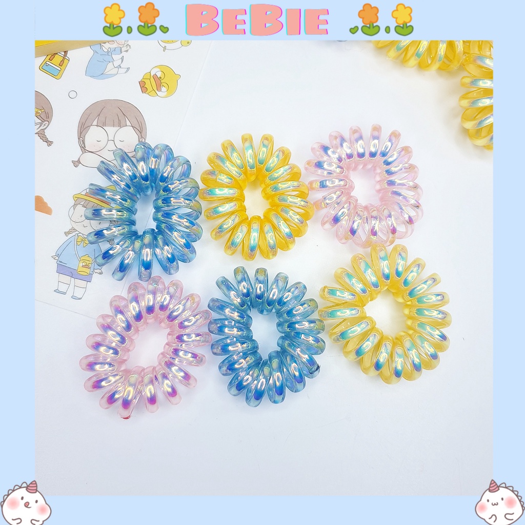 Chun buộc tóc hologram lò xo size M màu siêu cưng BeBie - BP271