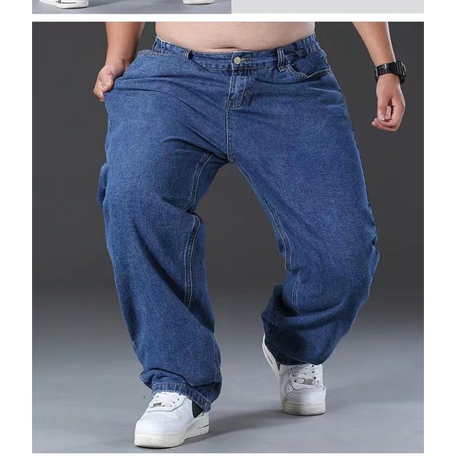 Plus Size Plus Size!!Quần Jeans Ống Rộng Plus Size Thời Trang Thu Đông Cho Nam