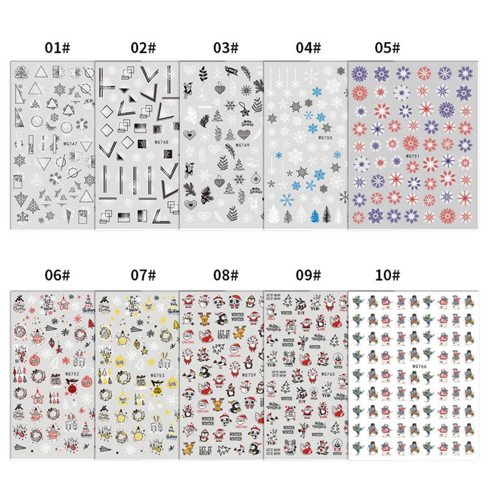 XIANTIN Đề Can Dán Móng Tay Tự Dính Họa Tiết Hoạt Hình Chủ Đề Giáng Sinh