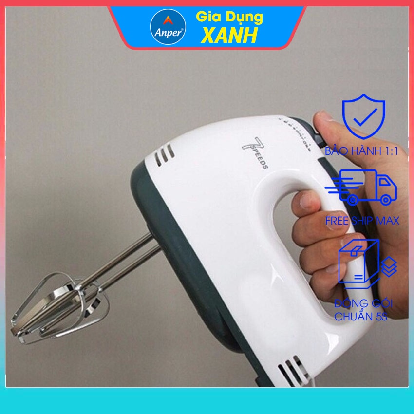 Máy đánh trứng cầm tay mini ANPER 07 tốc độ 180W loại cao cấp 2020 thiết kế kết cấu đũa khuấy tulip và soắn phù hợp