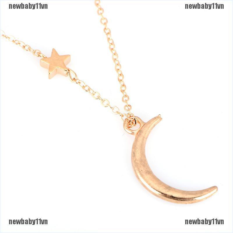 Vòng cổ Mạ Vàng / Bạc Dài Mặt Trăng Và Ngôi Sao