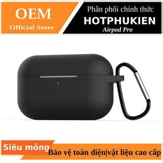 Bao case silicon chống sốc siêu mỏng cho tai nghe Apple Airpods Pro kèm móc khóa  bảo vệ toàn diện 360 độ - Nhập khẩu