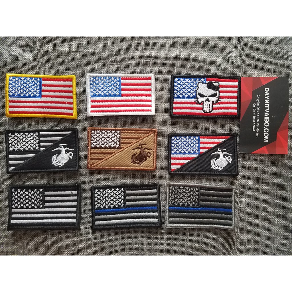 Logo Patch dán vải thuê cờ Mỹ cờ Đức cờ đầu lâu trang trí áo khoác , balo 511, balo , mũ có mặt bông hoặc may