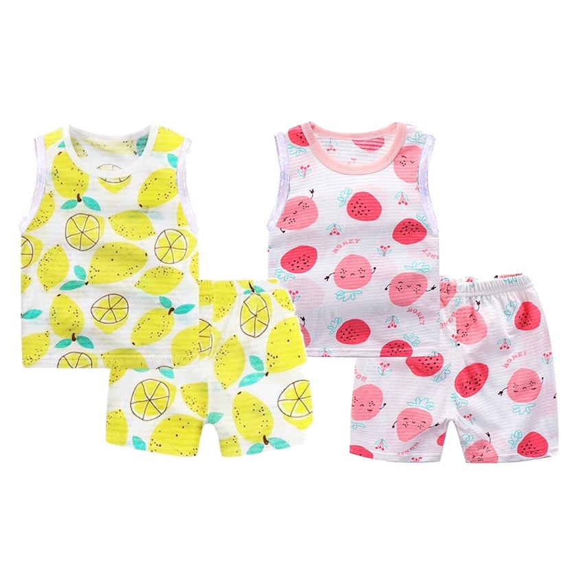 Đồ Bộ quần áo ba lỗ cho bé trai và bé gái chất cotton tre AM247 cho bé sơ sinh đến 16kg