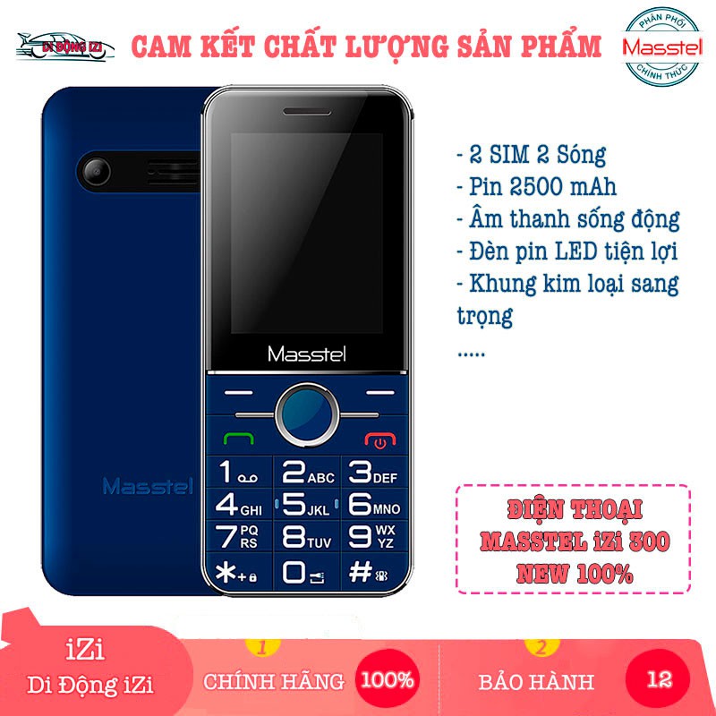 Điện thoại Masstel iZi 300 - Khung Kim Loại Sang Trọng, Pin Trâu [CHÍNH HÃNG]