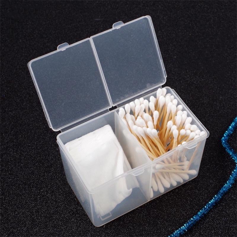 Hộp Đựng Giấy Lau Gel 2 Ngăn Có Nắp,đựng Tăm Bông,bông Tẩy Trang,phụ Kiện Nail