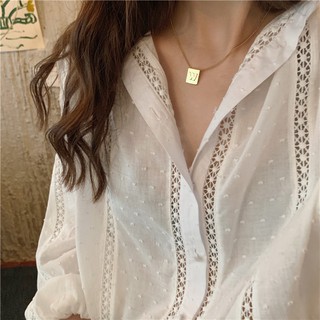 Áo sơ mi thô cố V cách điệu MA49