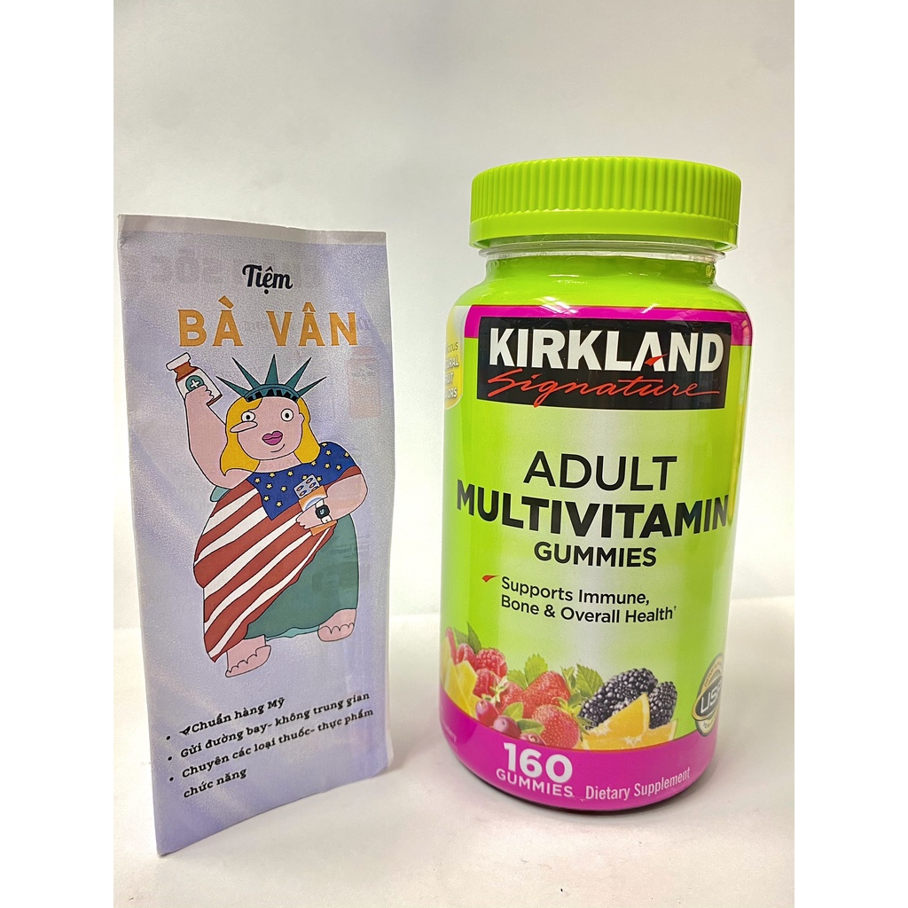 Kẹo dẻo bổ sung vitamin tổng hợp Adult Multivitamin Gummies Kirkland 160 viên date 2023