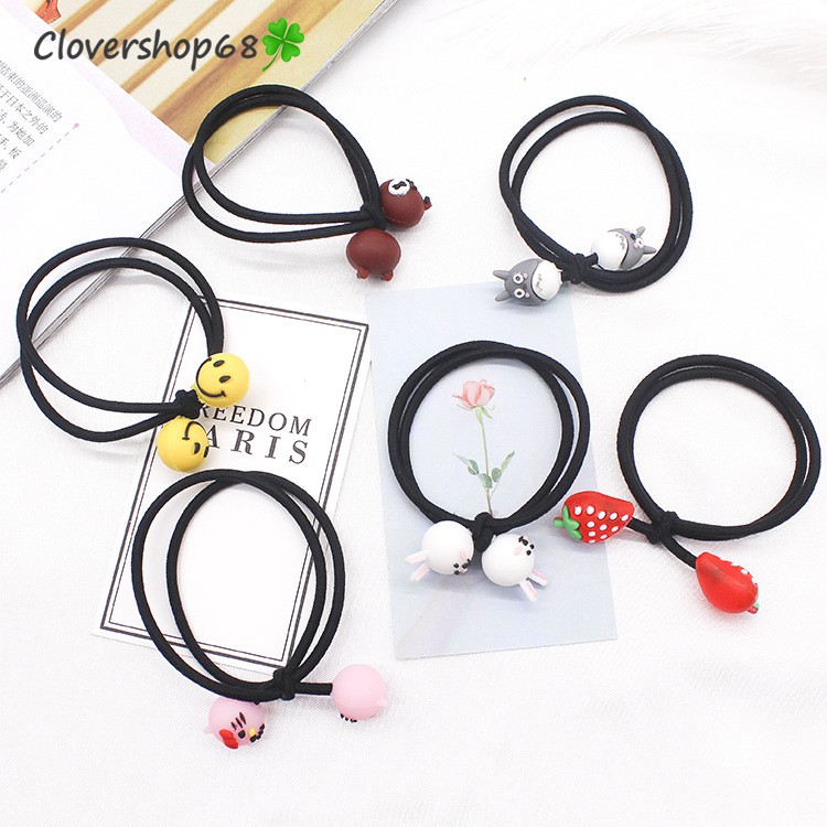Chun buộc tóc hoạt hình ngộ nghĩnh 2 vòng dây - Dây buộc tóc 2 vòng dây    Clovershop68
