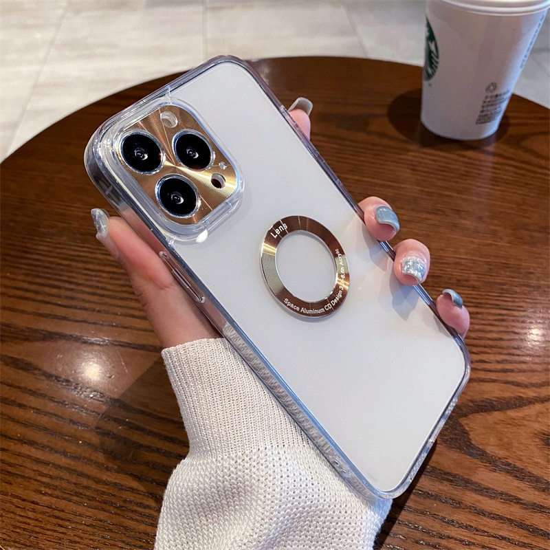 Ốp Điện Thoại Cứng Trong Suốt Mạ Viền Sang Trọng Dành Cho iPhone 11 12 13 Pro Max 12 13 mini