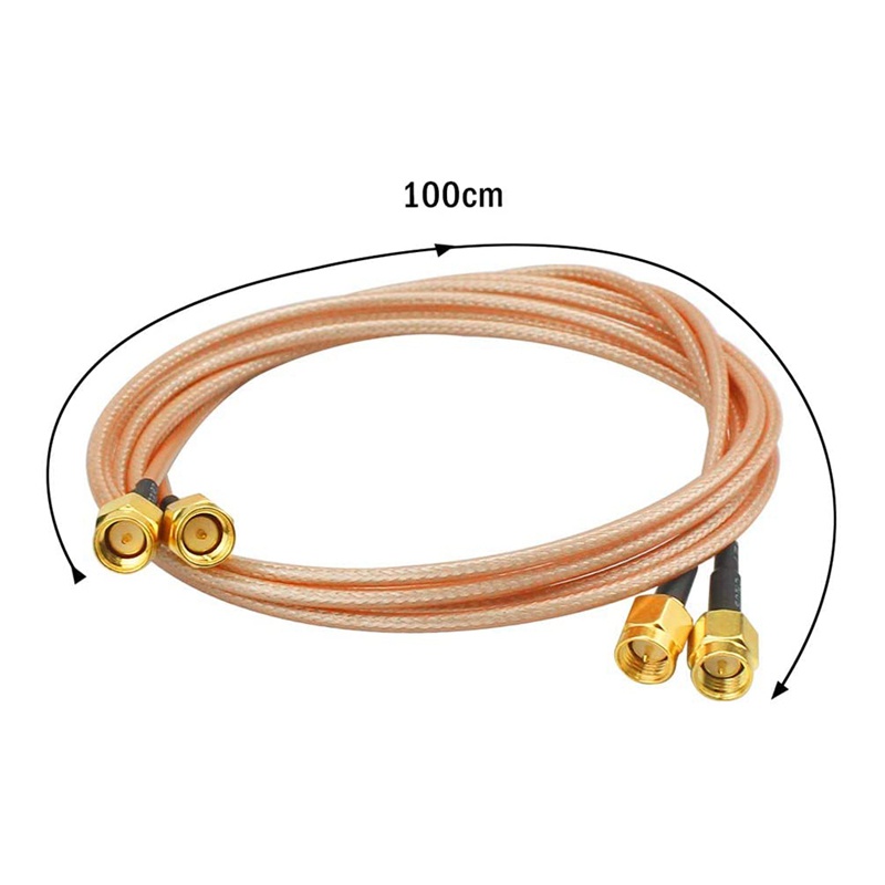 2Pcs RG316 Wire Jumper SMA Male to SMA Male WiFi Antenna Extension RF Coaxial Coax Cable Adapter Jumper(100cm)