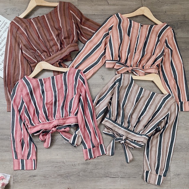 ÁO CROPTOP SỌC NƠ