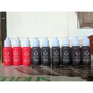 MỰC HỌC PHUN XĂM LÔNG MÀY, MÔI ĐỂ TẬP PHUN XĂM TRÊN DA GIẢ 15ML