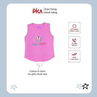 Áo thun ba lỗ cho bé gái - PIKA KIDS -in sao chất liệu cotton -Quần áo trẻ em từ 10-25kg