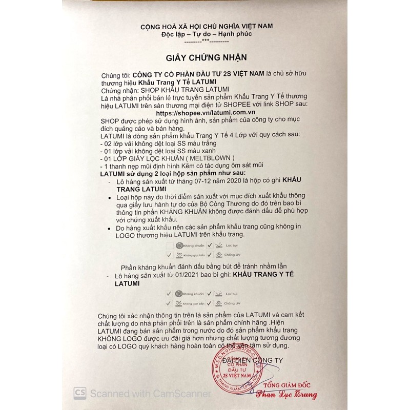 Khẩu Trang Y Tế 4 Lớp Có LOGO,Hộp 50 Chiếc Kháng Khuẩn LATUMI | BigBuy360 - bigbuy360.vn