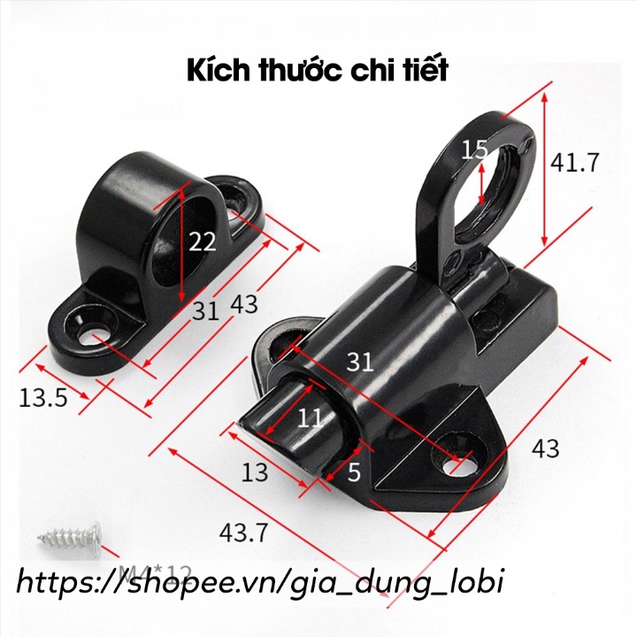 Chốt Khóa Cài Cửa Tự Động Bằng Hợp Kim Nhôm