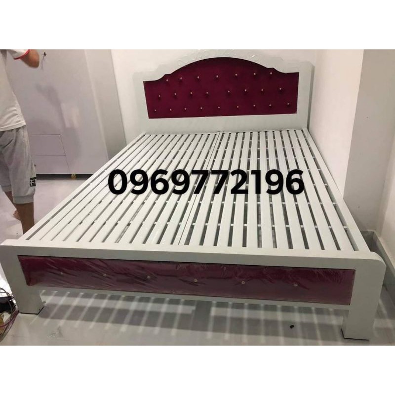 Giường sắt hộp 5x10 đầu cong 1m2- 1m4 - 1m6- 1m8 dài 2m( hình chụp thật)