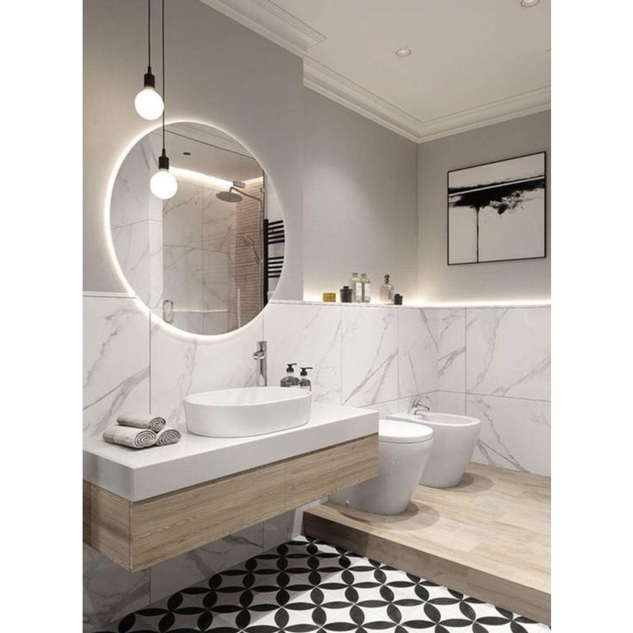 Gương LED Tròn Treo Tường Cảm Ứng đường kính